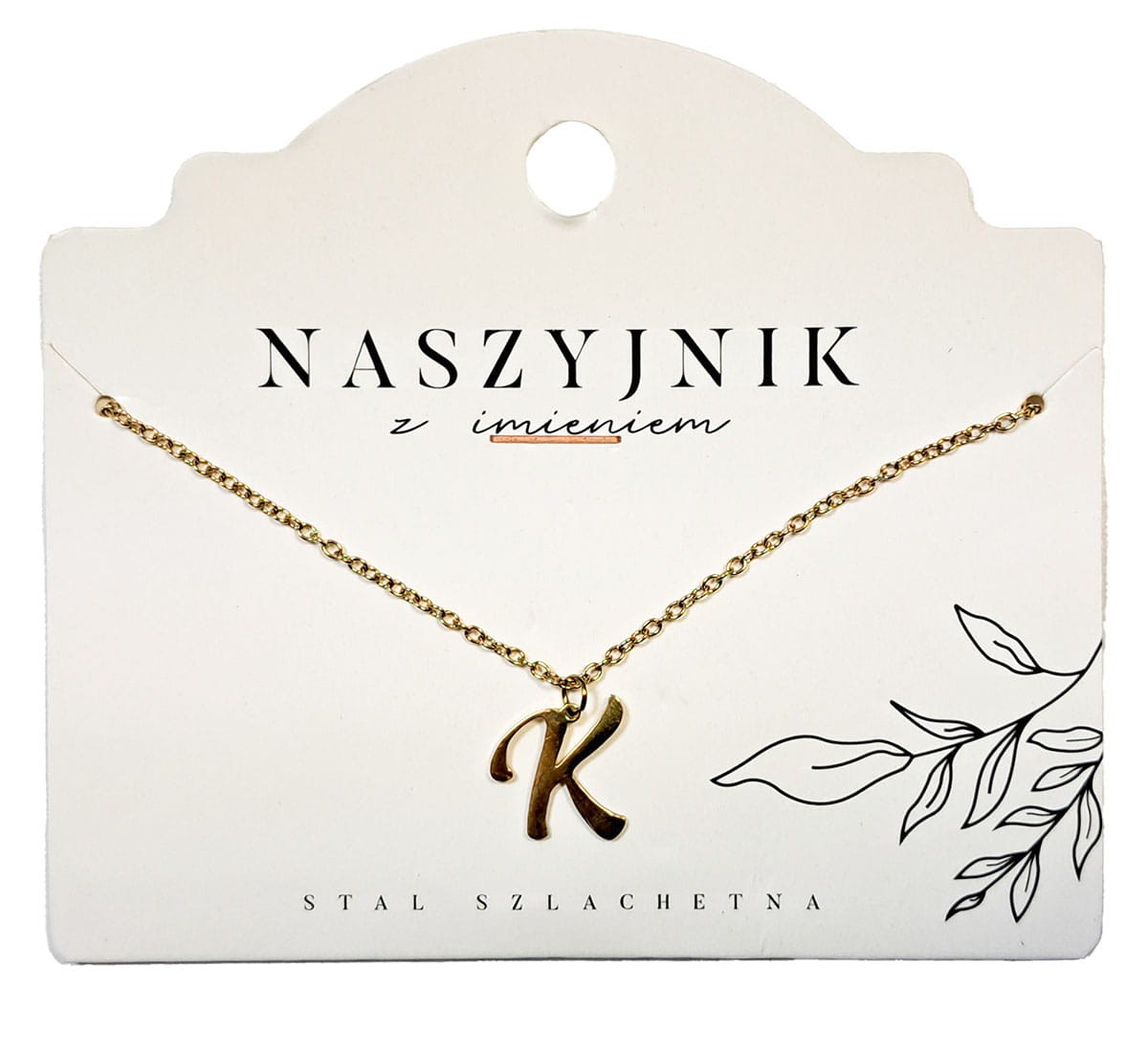 Naszyjnik z literą K