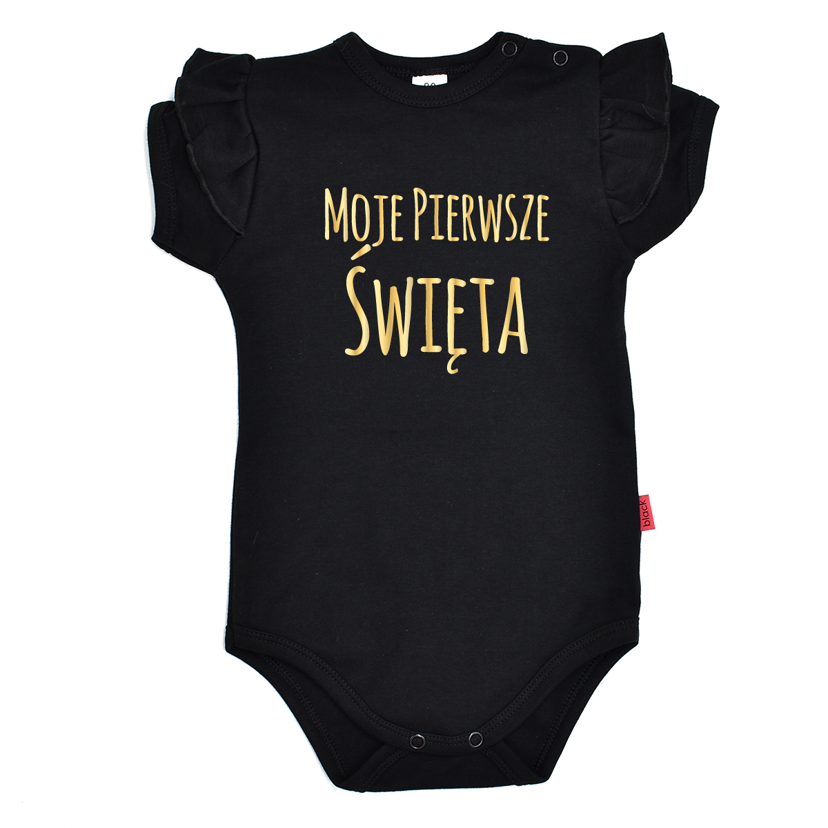Czarne body Moje Pierwsze Święta krótki rękaw