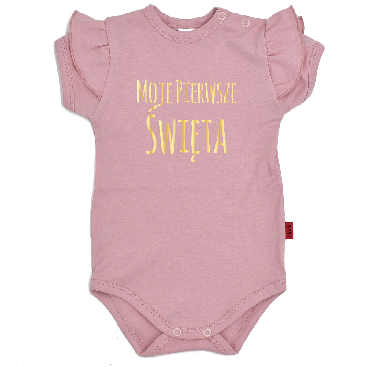 Różowe body Moje Pierwsze Święta krótki rękaw
