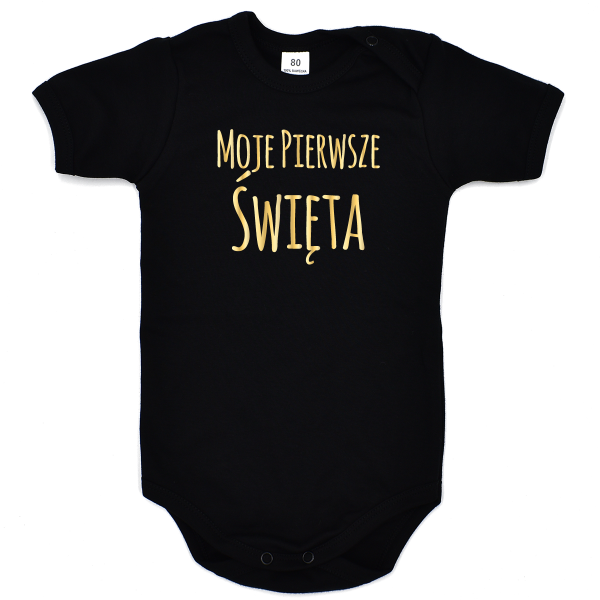 Czarne body Moje Pierwsze Święta krótki rękaw