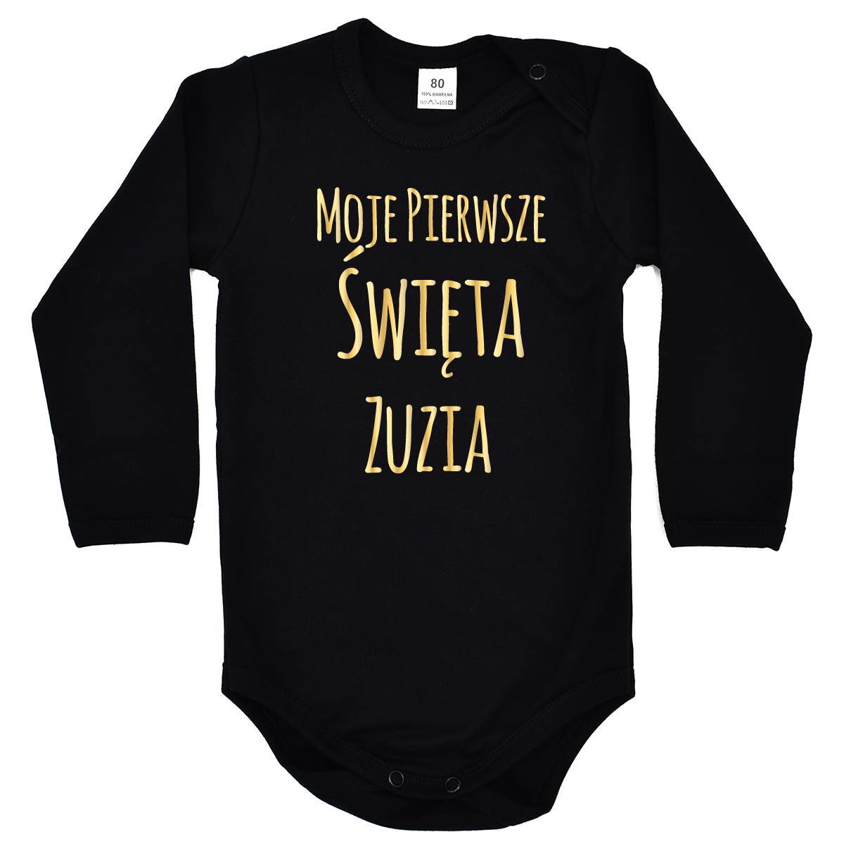 Czarne body Moje Pierwsze Święta z imieniem