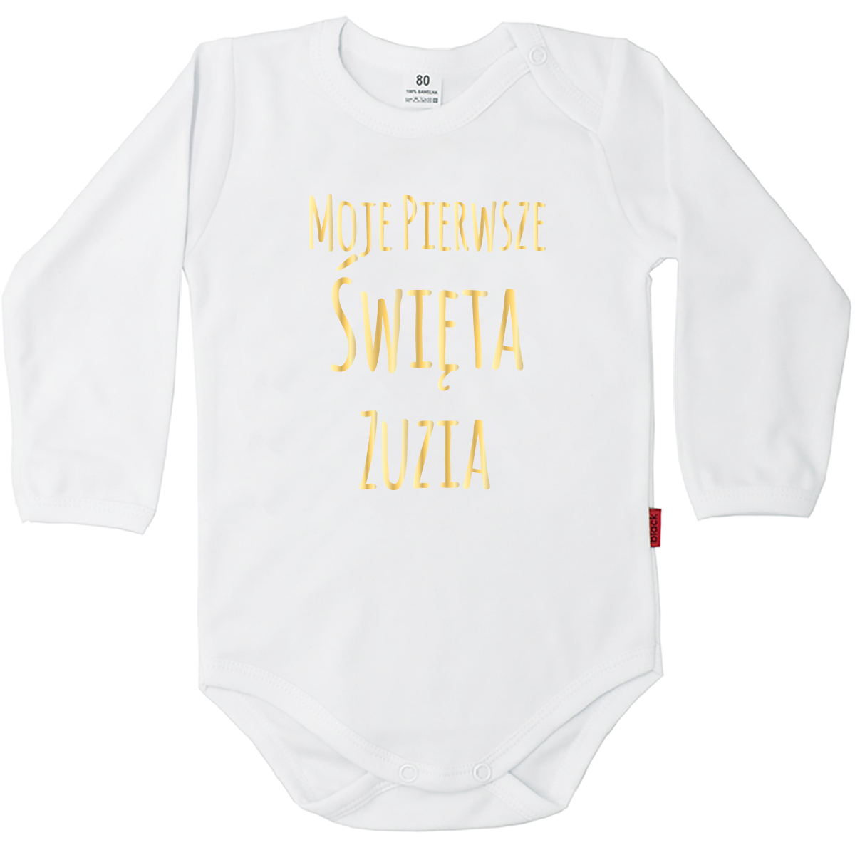 Białe body Moje Pierwsze Święta z imieniem