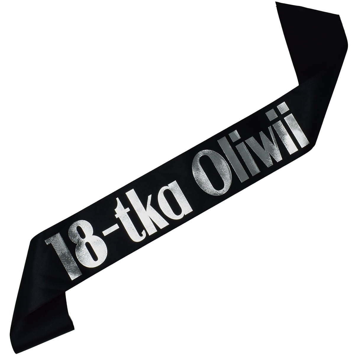 czarna szarfa 18-tka z imieniem
