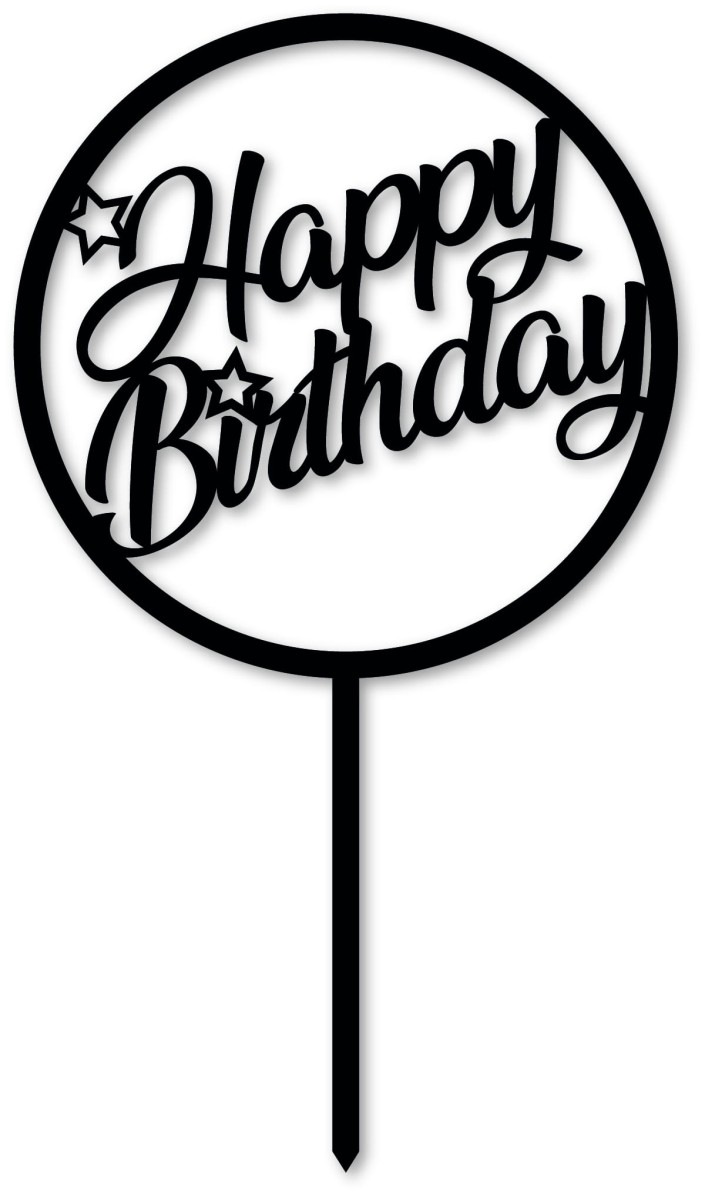 Topper na tort - Happy Birthday - koło