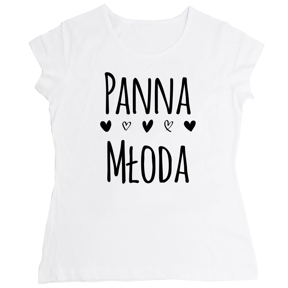 koszulka na wieczór panieński panna młoda z serduszkami czarna