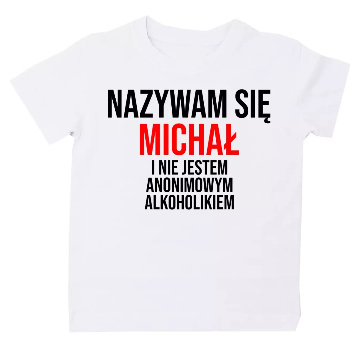 koszulka dla NIEANIMOWEGO ALKOHOLIKA z imieniem biała