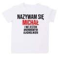 koszulka dla NIEANIMOWEGO ALKOHOLIKA z imieniem biała