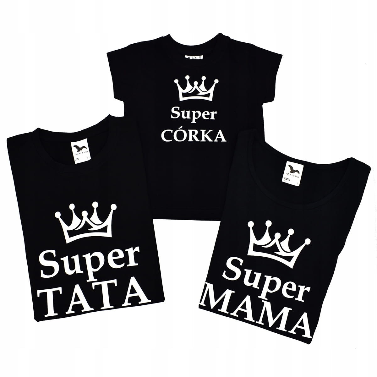 Zestaw koszulek mama tata córka SUPER RODZINKA