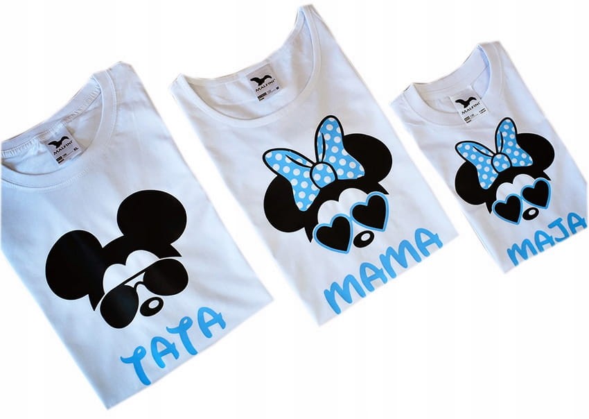 Zestaw koszulek mama tata i córka na urodziny