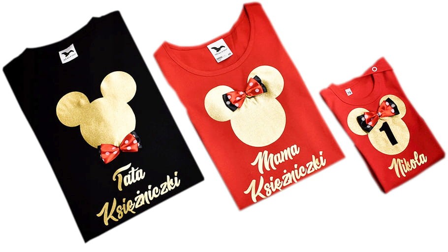 Zestaw koszulek mama tata i dziecko na urodziny