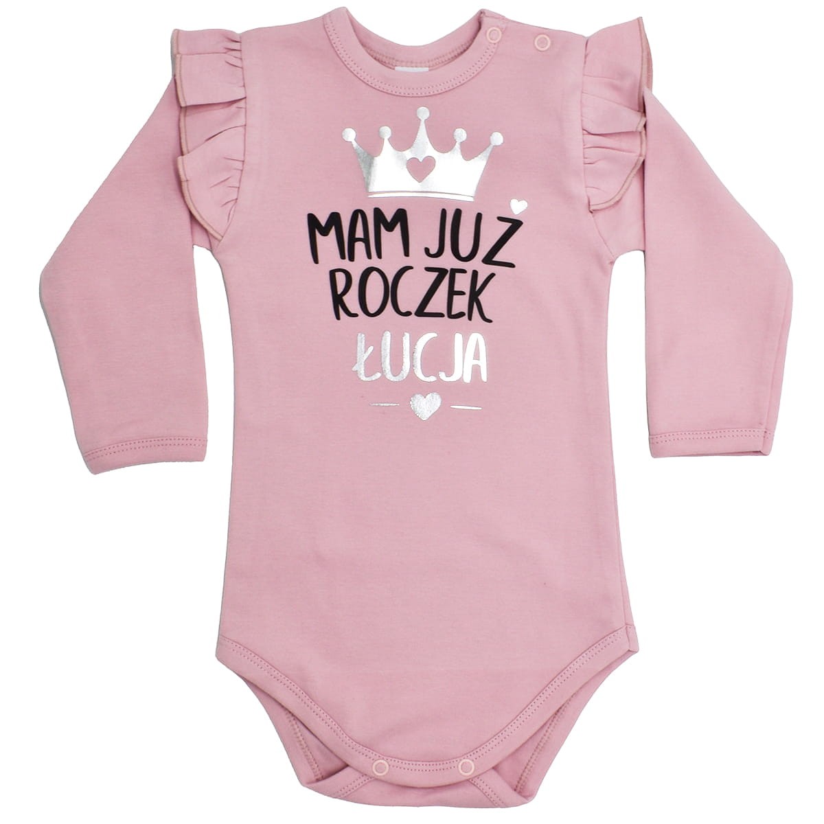 Body dziecięce z falbanką Mam już roczek z imieniem dziecka