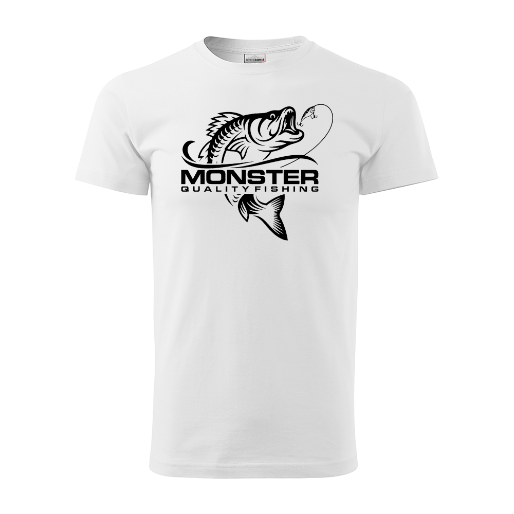 biała koszulka wędkarska monster quality fishing