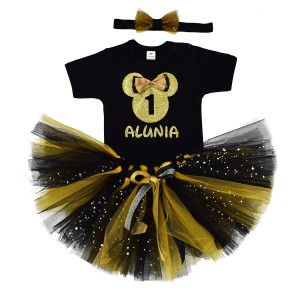 Komplet ze złotą myszką