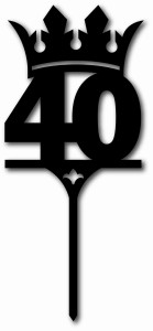 Topper na tort - cyfra 40 z koroną