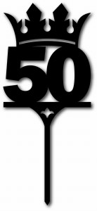 Topper na tort - cyfra 50 z koroną