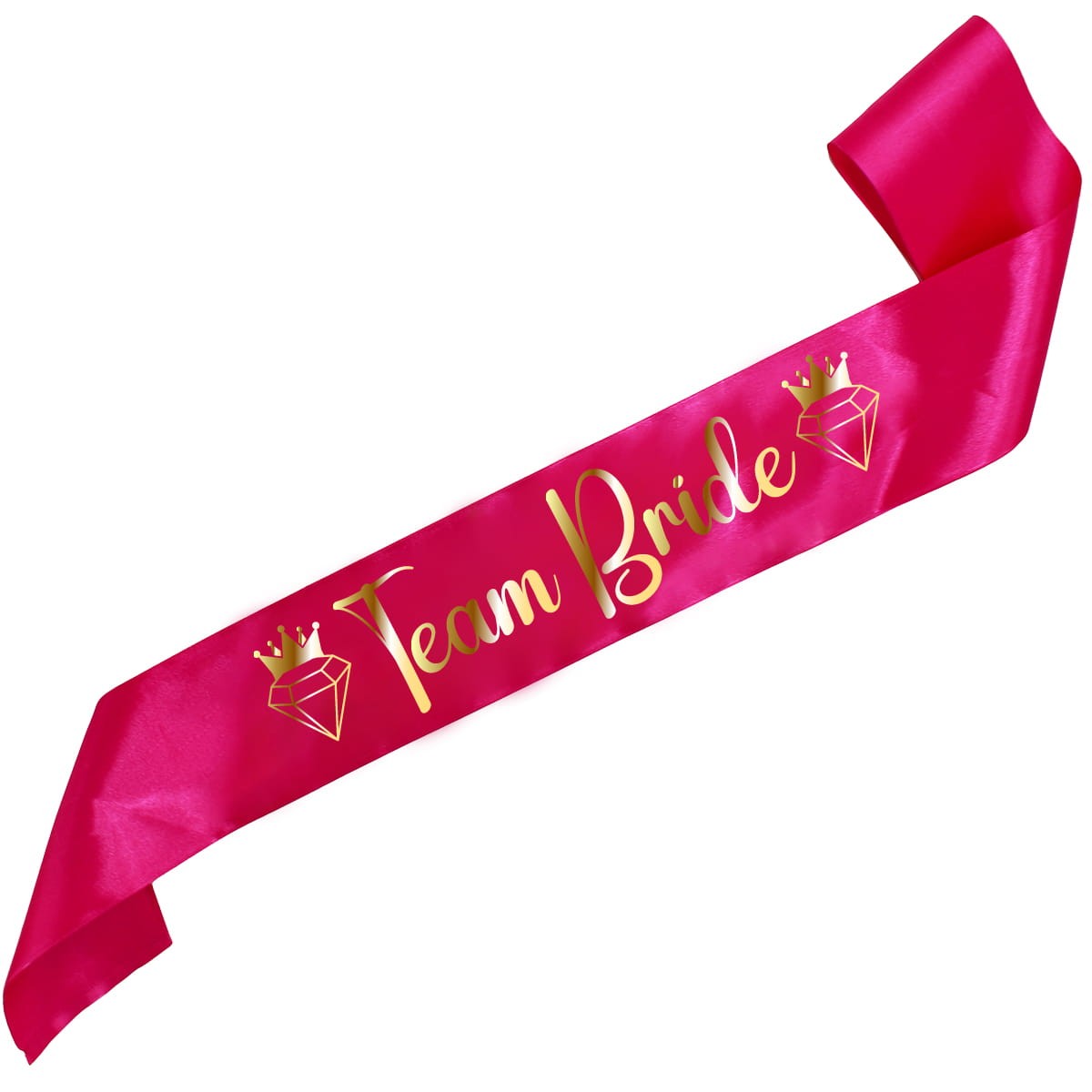 Różowa szarfa Team Bride z diamentem