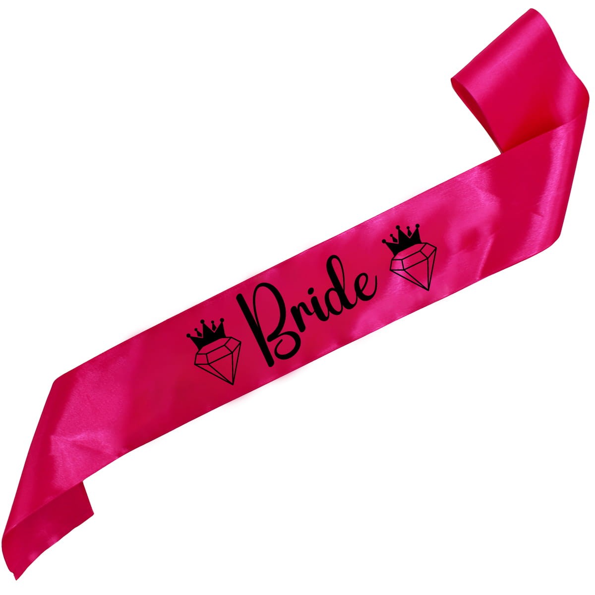 Różowa szarfa Bride z diamentami