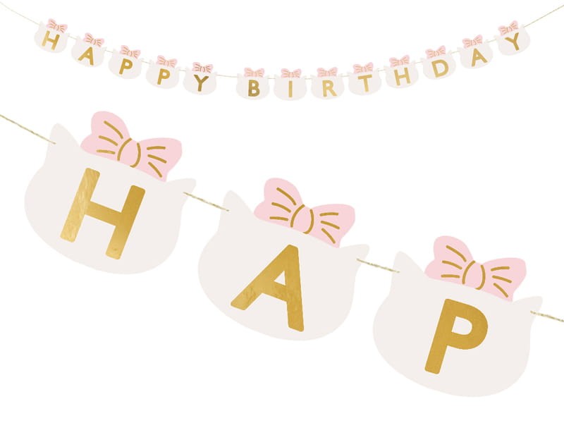 Banner Happy Birthday Kotki, 2.8 m, mix