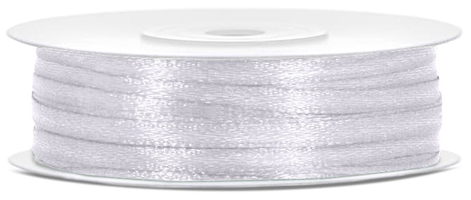 Tasiemka satynowa, biały, 3mm/50m