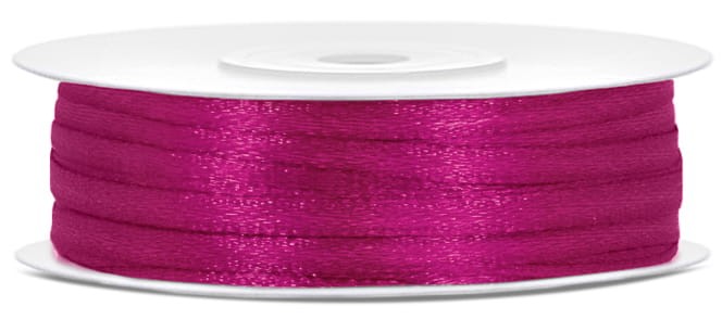 Tasiemka satynowa, fuksja, 3mm/50m