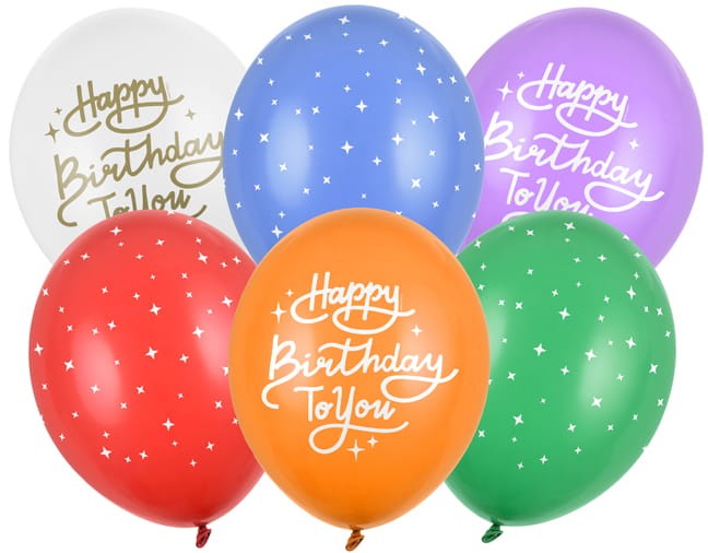 Balony 30 cm, Happy Birthday To You, mix