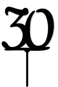 Topper na tort - cyfra 30 - czarny