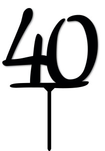 Topper na tort - cyfra 40 - czarny