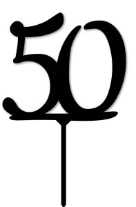Topper na tort - cyfra 50 - czarny