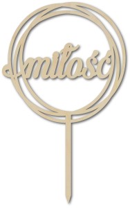 Topper na tort - napis miłość