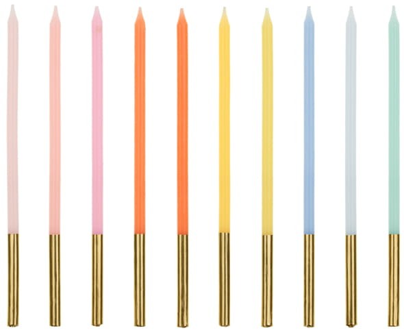 Świeczki urodzinowe gładkie, 14 cm, mix
