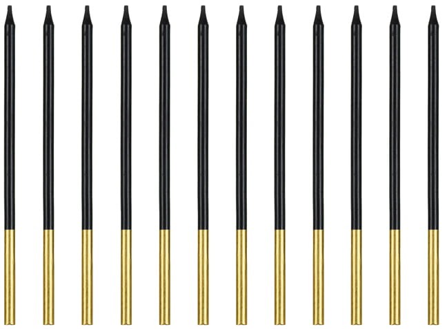 Świeczki urodzinowe gładkie, czarny, 14 cm