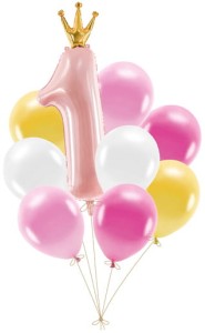 Zestaw balonów Roczek, różowy