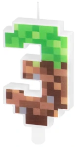 Świeczka Piksele cyfra 3