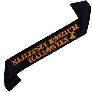 Szarfa Najlepszy Kostium Halloween - pomarańczowy nadruk