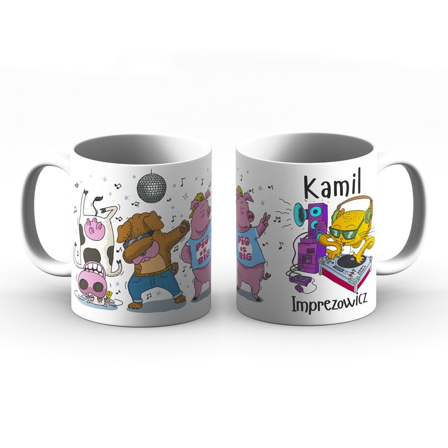 Kubek z imieniem - Kamil imprezowicz