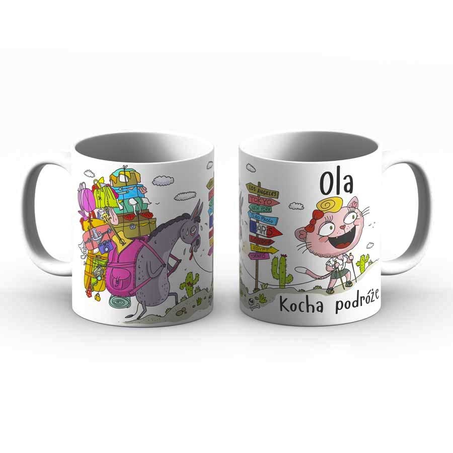 Kubek z imieniem - Ola kocha podróże