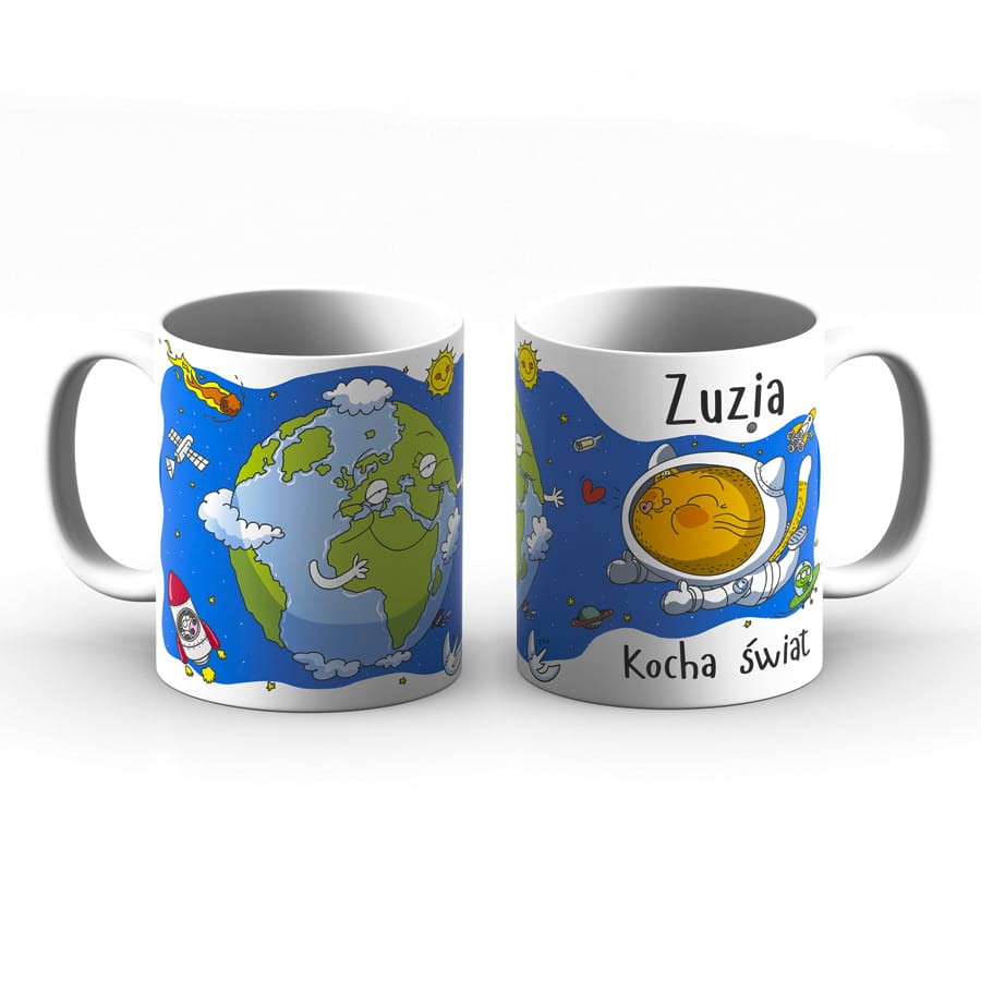Kubek z imieniem - Zuzia kocha świat