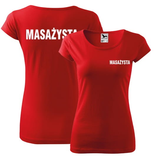 Koszulka Masażysta - czerwona - damska