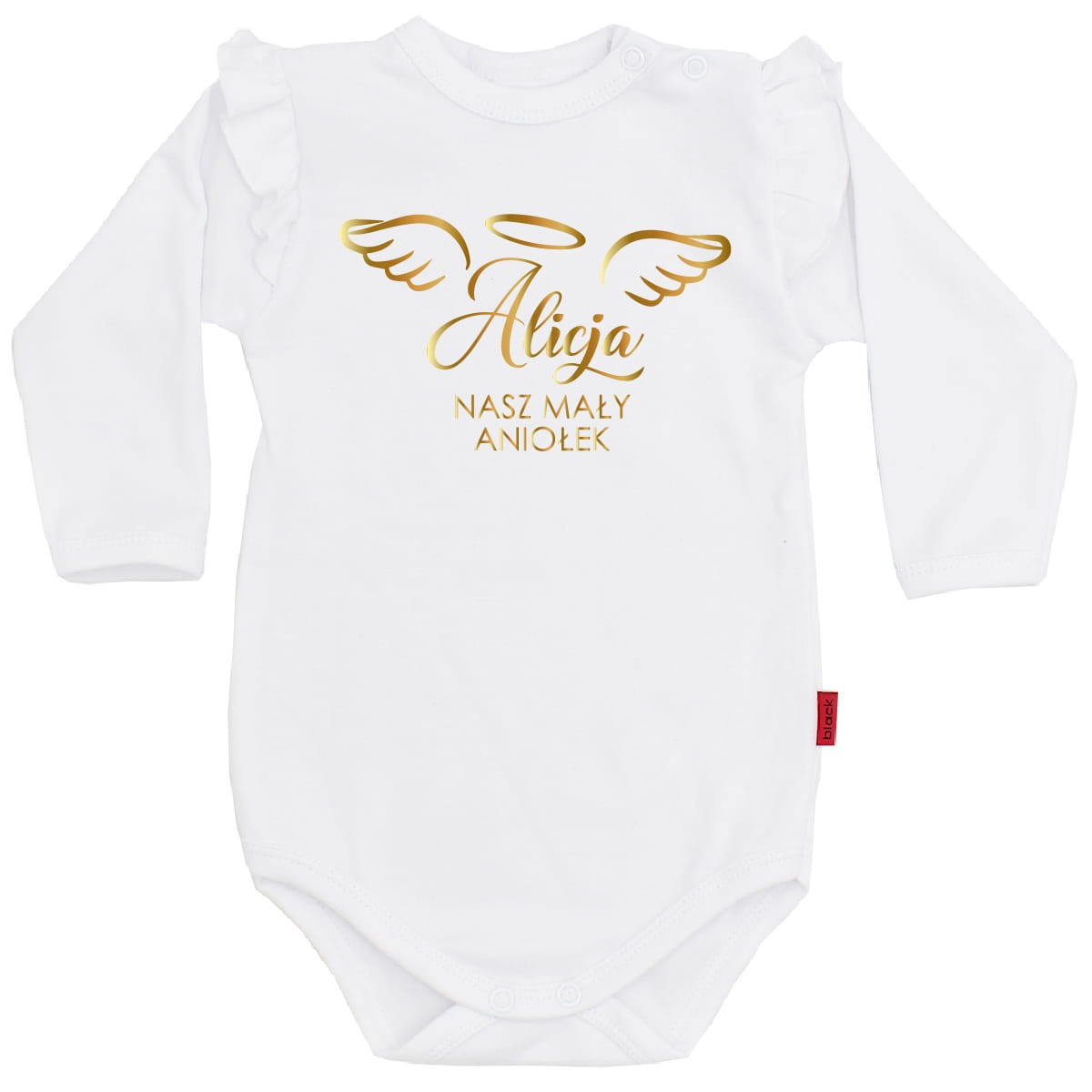 Body dziecięce z falbanką - Nasz Mały Aniołek + imię