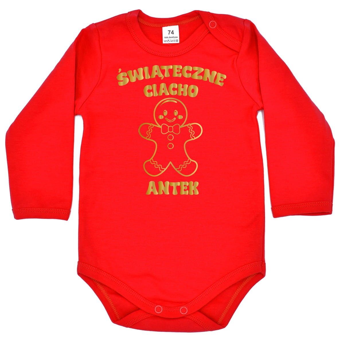 Body dziecięce na święta - Świąteczne Ciacho + imię - czerwone