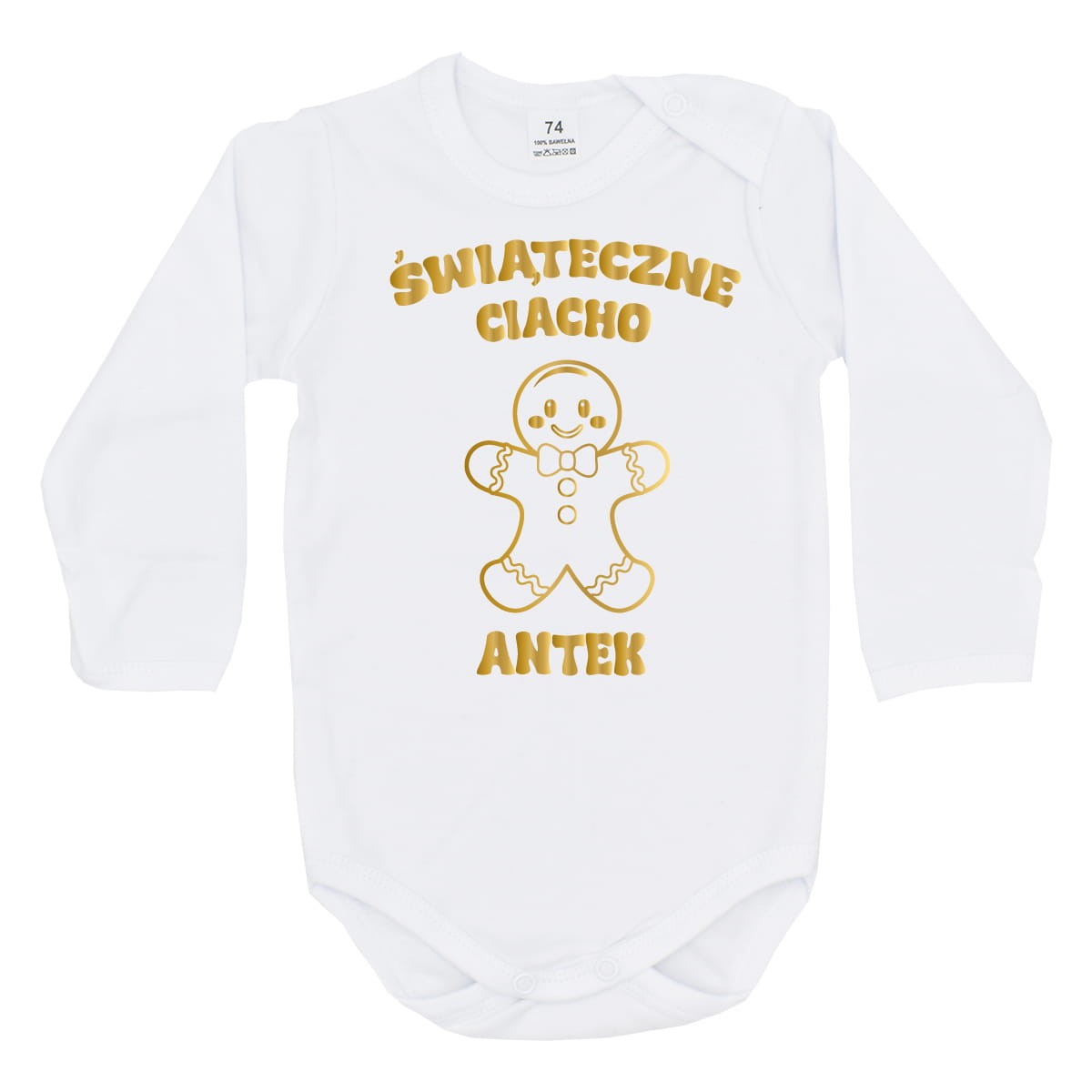 Body dziecięce na święta - Świąteczne Ciacho + imię - białe