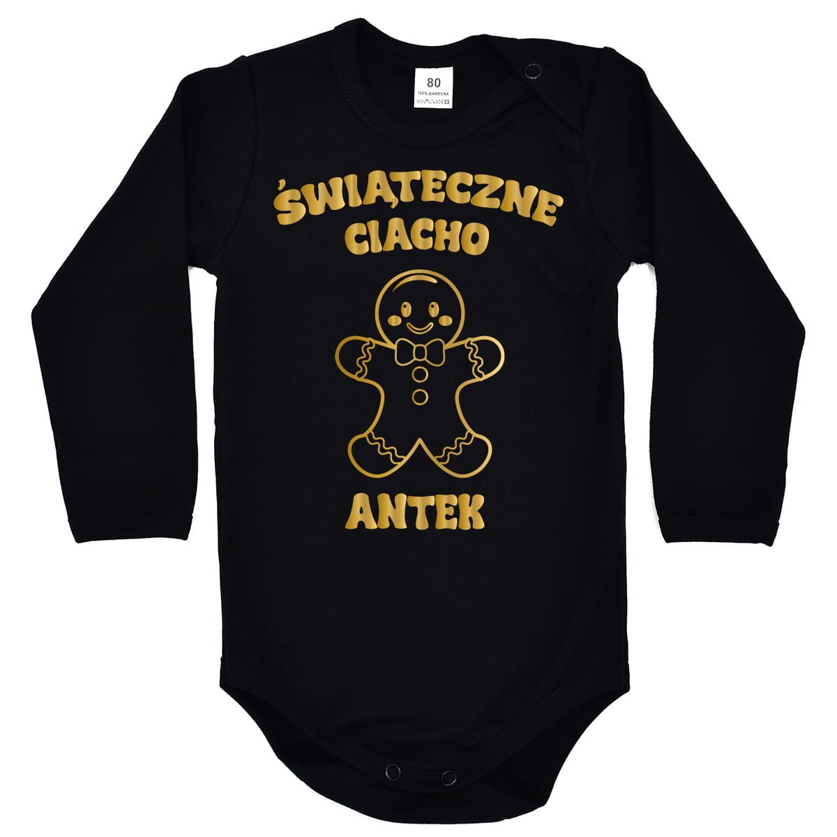 Body dziecięce na święta - Świąteczne Ciacho + imię - czarne