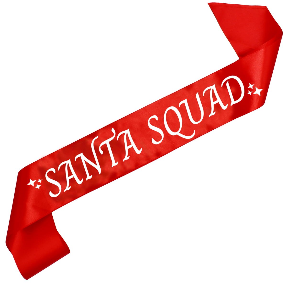 Santa Squad - czerwona szarfa z białym nadrukiem