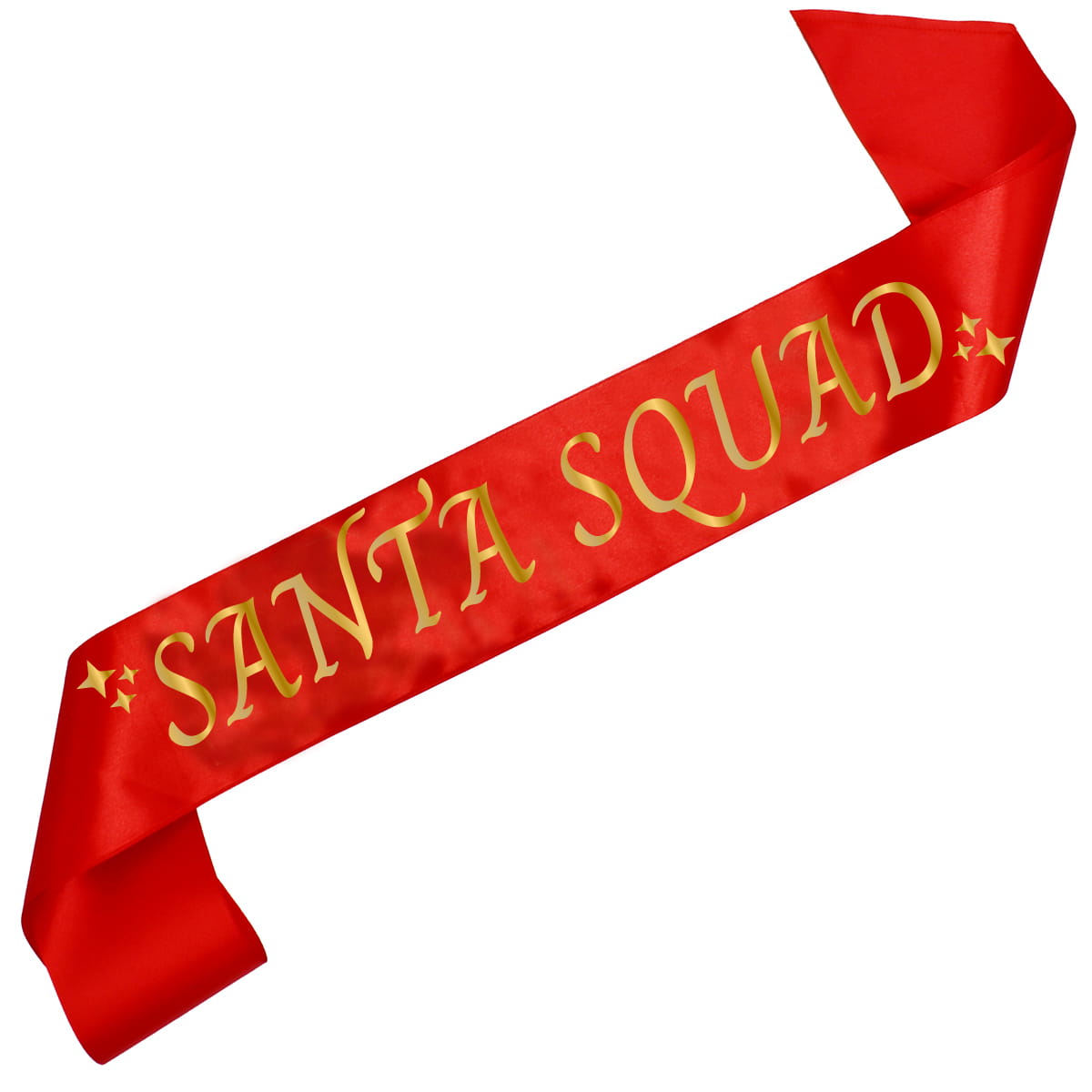 Santa Squad - czerwona szarfa ze złotym nadrukiem