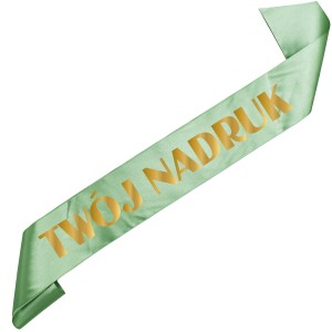 Szarfa w kolorze szałwi z Twoim nadrukiem w kolorze złotym