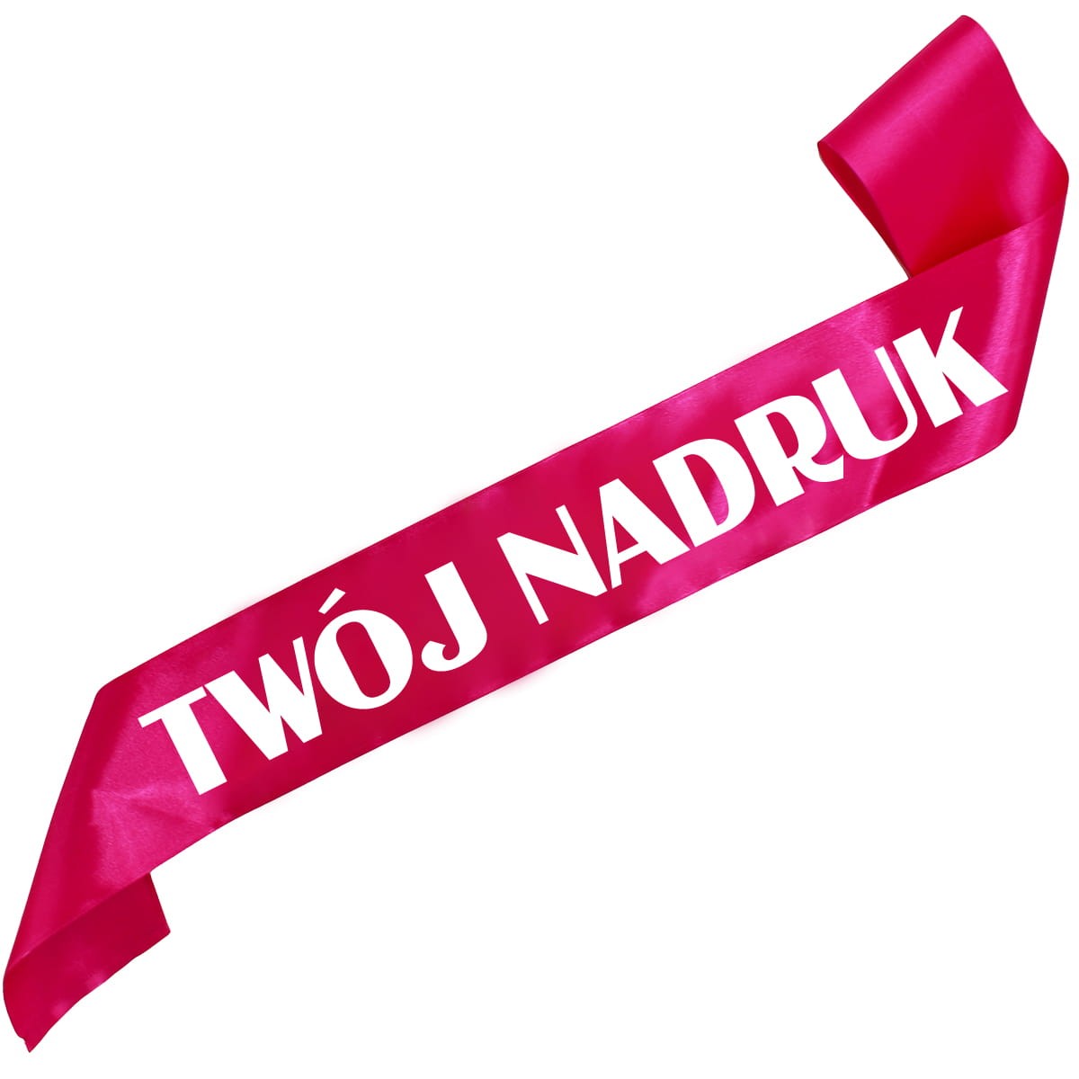Szarfa fuksjowa z Twoim nadrukiem w kolorze białym
