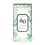 Kartka na 60 urodziny -zielone listki