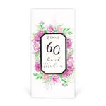 Kartka na 60 urodziny -różowe kwiaty