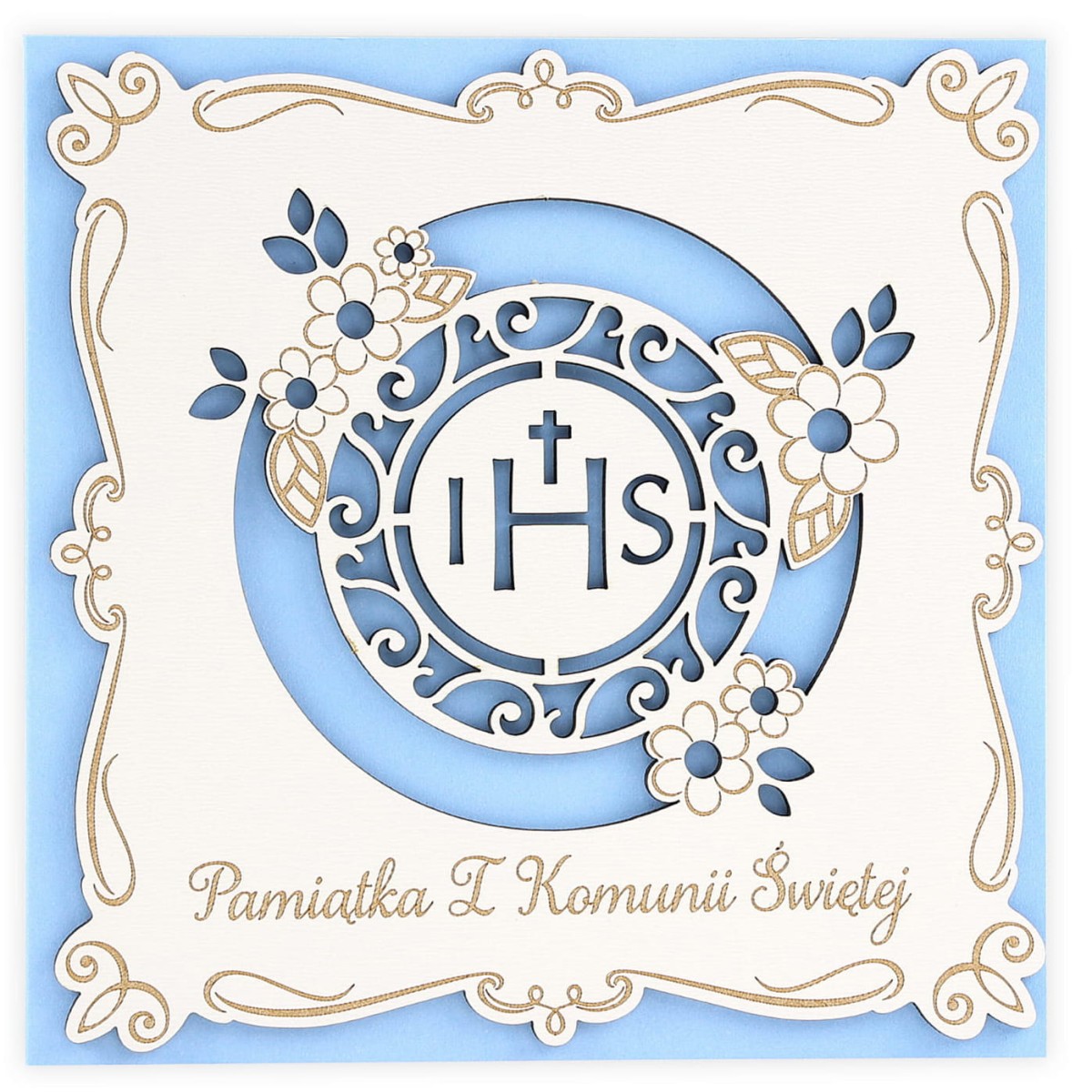 Pamiątka I Komunii Świętej - IHS - dla chłopca