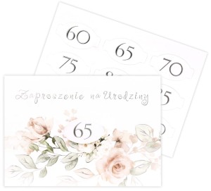 Zaproszenie z wymienną cyfrą 10 sztuk